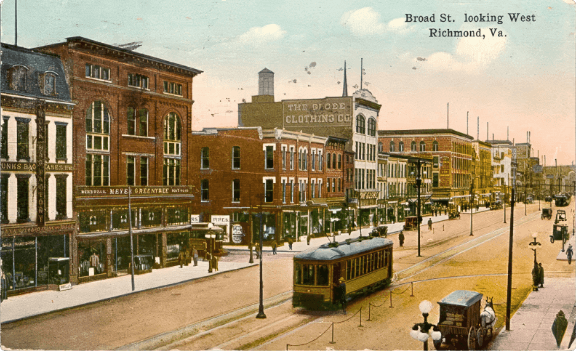 Old Postcard Photo of Broad Street Richmond, Virginia