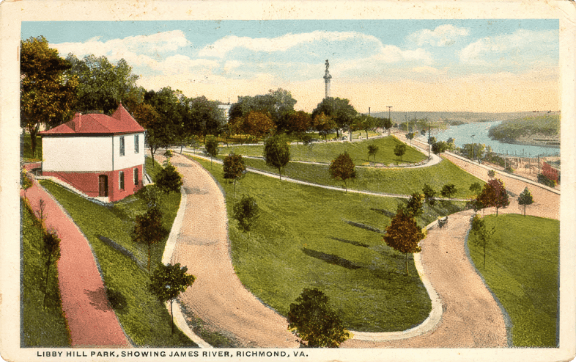 old postcard image of Libby Hill Park